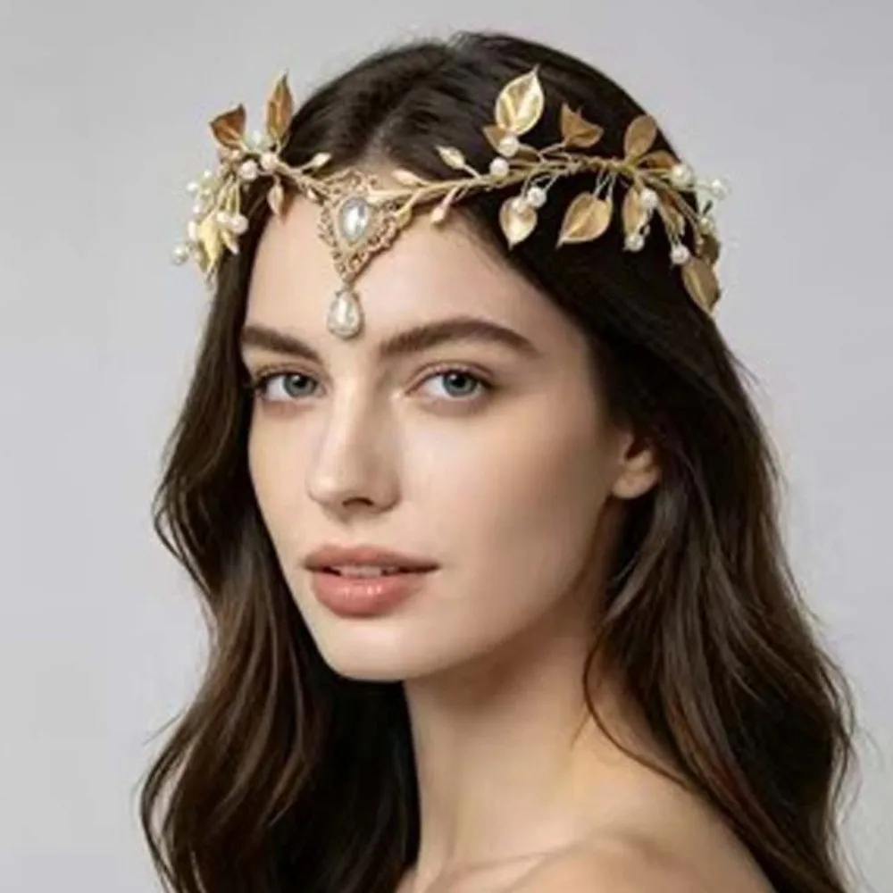 Fairy Flower Vine Elven Crown Fantasy Rhinestone Decorated Elf Tiara Head Band Diadem Fairy Headpiece Bridal Wedding