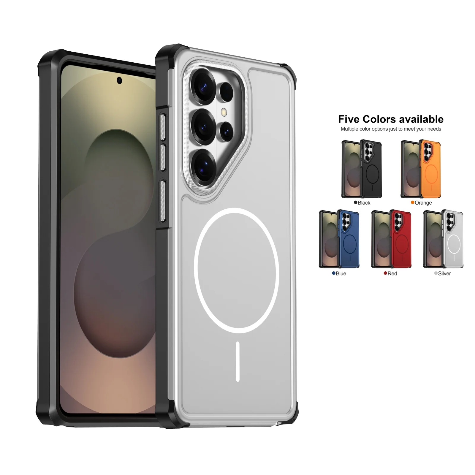 New Anti-Drop Magnetic Phone Case for Samsung Galaxy S23Plus S24 S25Edge S26 Ultra , Shockproof Cover Support Wireless Charging