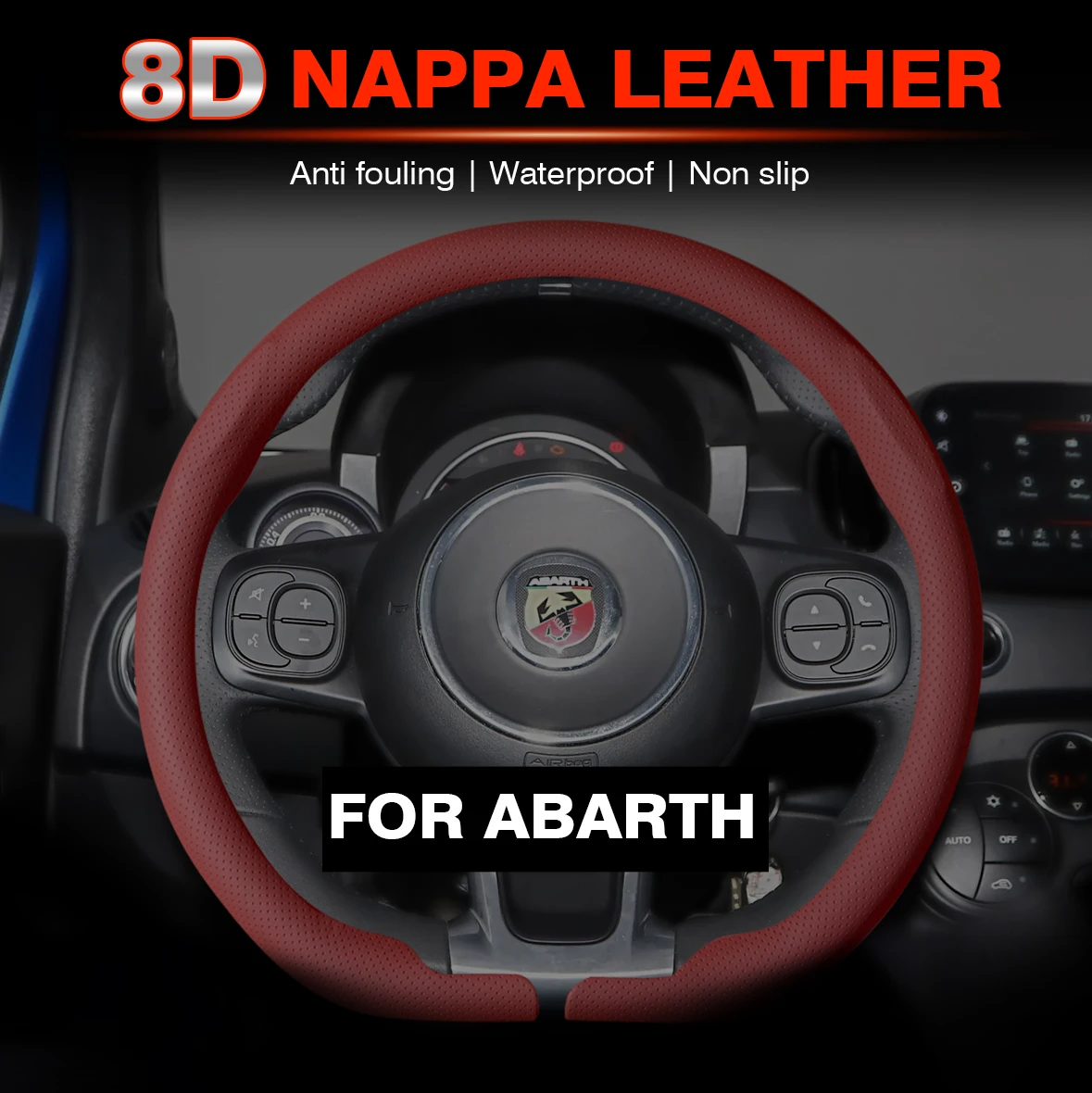 

Car Suede Steering Wheel Cover Summer Sweat-absorbin For Fiat 500 Punto Tipo Doblo Freemont Bravo Panda Stilo Ducato Pondo Uno