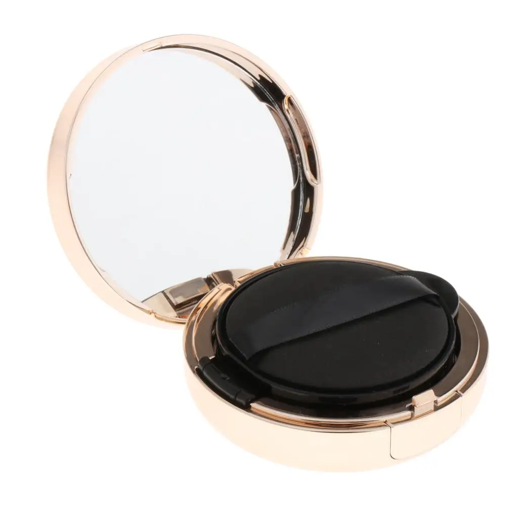 AfricAir Cushion Puff Case avec miroir, rose, conteneur de poudre cosmétique, correcteur, BB crème, boîte compacte