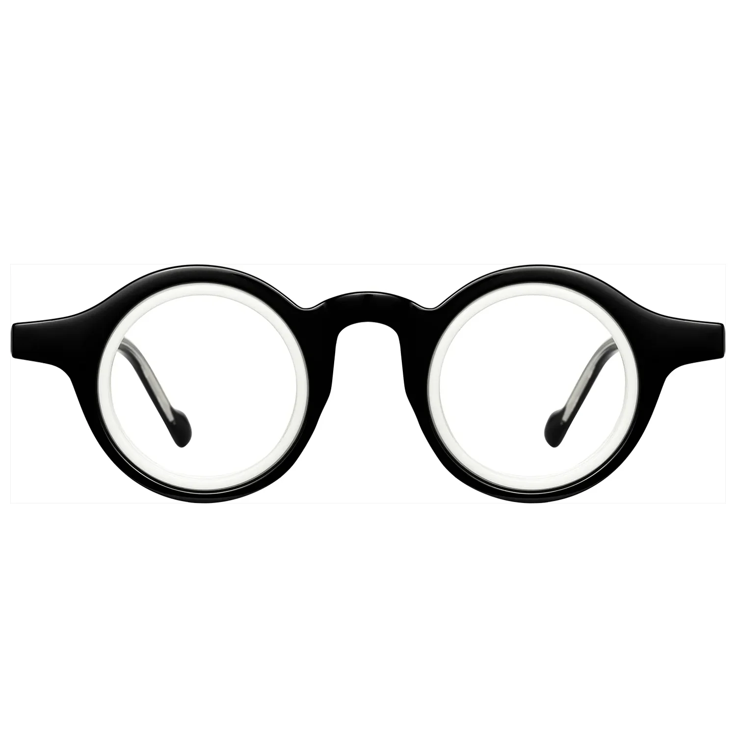 

ФИТОО ⭐ Черно-белая круглая оправа для очков TR90 – прочные, стильные и модные очки для мужчин и женщин, повседневные очки 144702-03