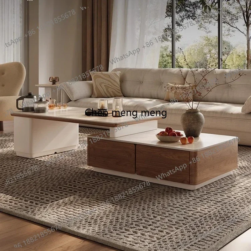 N138  Unique Adjustable Coffee Table Designer Clear Modern Italian Side Table Waterpoor Standing Mesa Auxiliar Postmodern Furnit