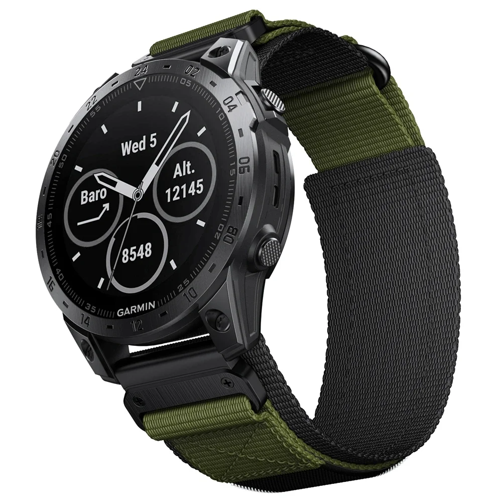 

Тактический наружный нейлоновый ремешок QuickFit 22 мм 26 мм для Garmin Fenix 7X 6X Pro 5X Plus/Quatix/Mk2/Enduro 2/Instinct 2X ремешок для часов