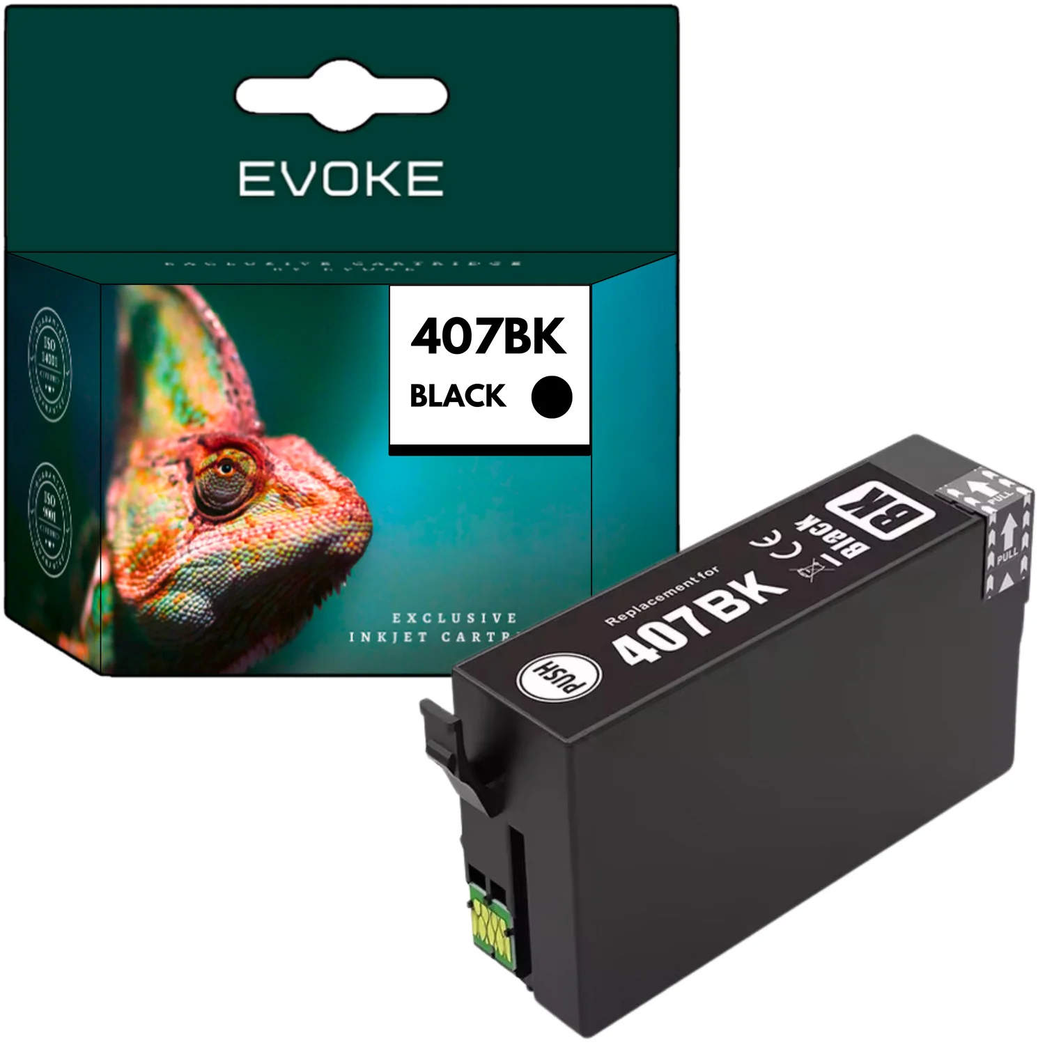 Evoke Compatibele Inkt voor Epson 407XL 407L T07U1 Zwart 45 ml 2830 Pagina's Workforce Pro Wf-4745Dtwf