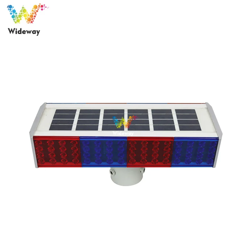 Construction Site Solar Powered Red Blue Safety Warning Flashing Light