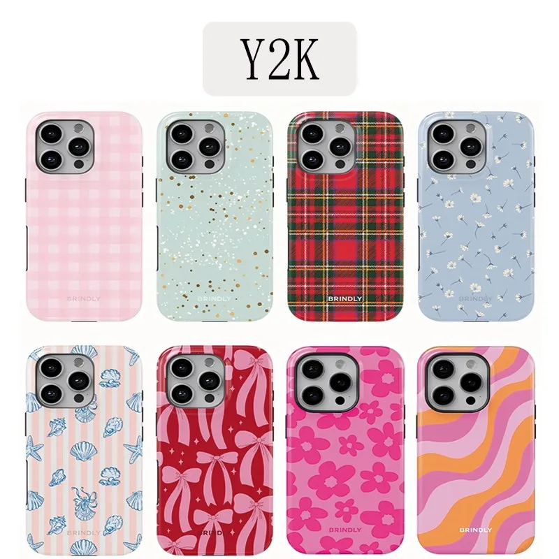 

Luxury Y2K Style Bows Phone Case for iPhone 17 16e 16 15 14 13 12 11 X XS XR XSMAX 7 8 Air Pro Max Plus Luxury Double-layer