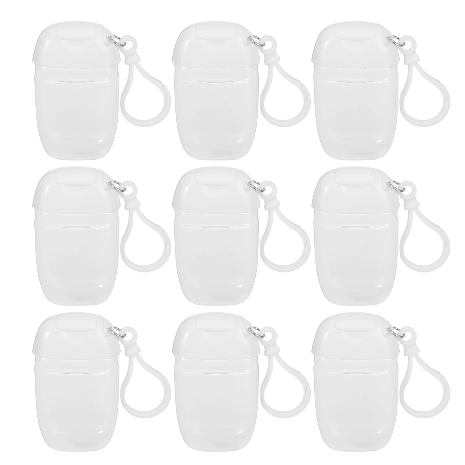 9 Pcs Bottled Travel Size Lotion Keychain Leak Proof Bottles Portable Hand Clear for Toiletries with