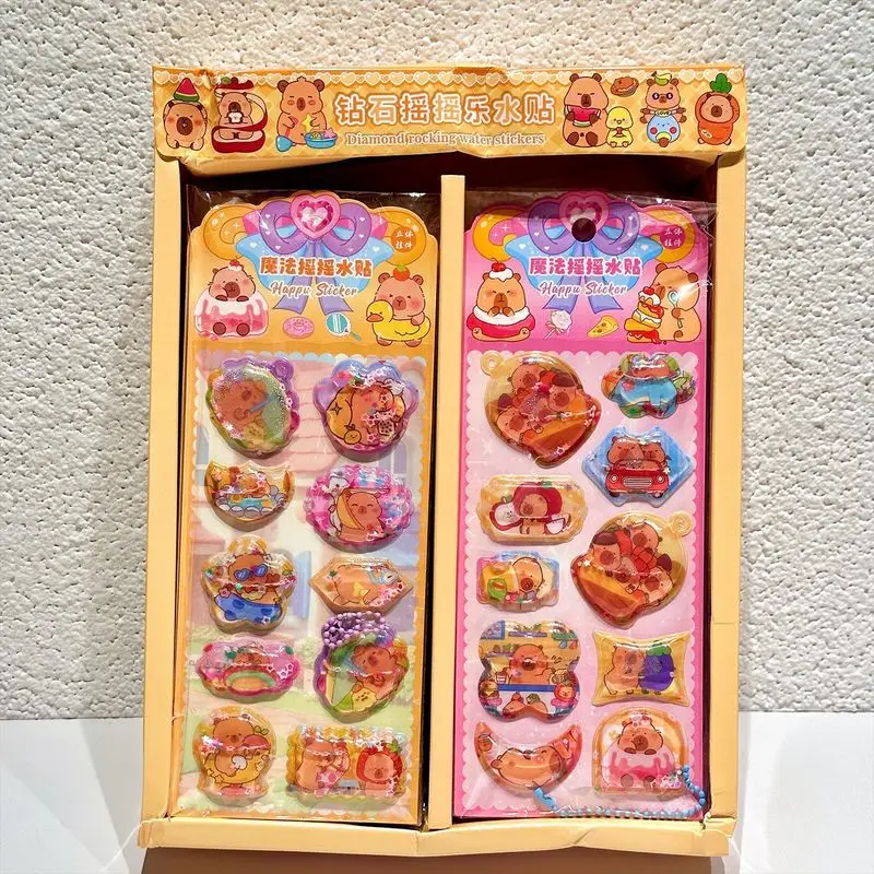 

24pcs/Set Sticker Capibala Capybara 3d Diamond Painting Kits Cute Cartoon Animal Stickers Diy Handicraft Stationery Set Gift