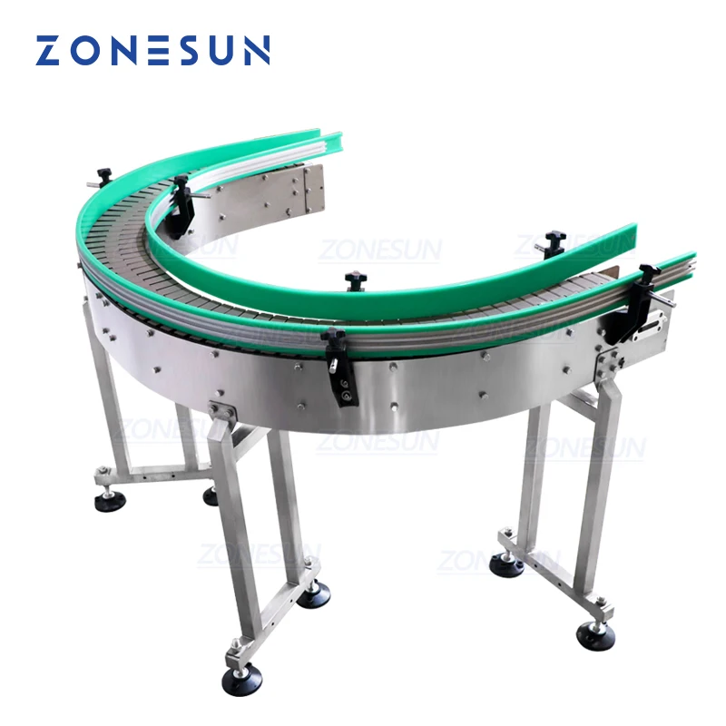 ZONESUN ZS-CBU150 Custom U Shape Chain Conveyor Belt For Filling Capping Labeling Machine