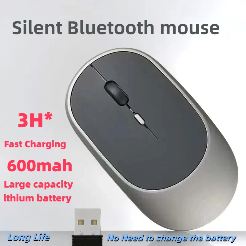 

2025 New Wireless Mouse Bluetooth USB Silent Mice Adjustable DPI Ergonomic Design Rechargeable Gaming Mouse For Xiaomi Tablet