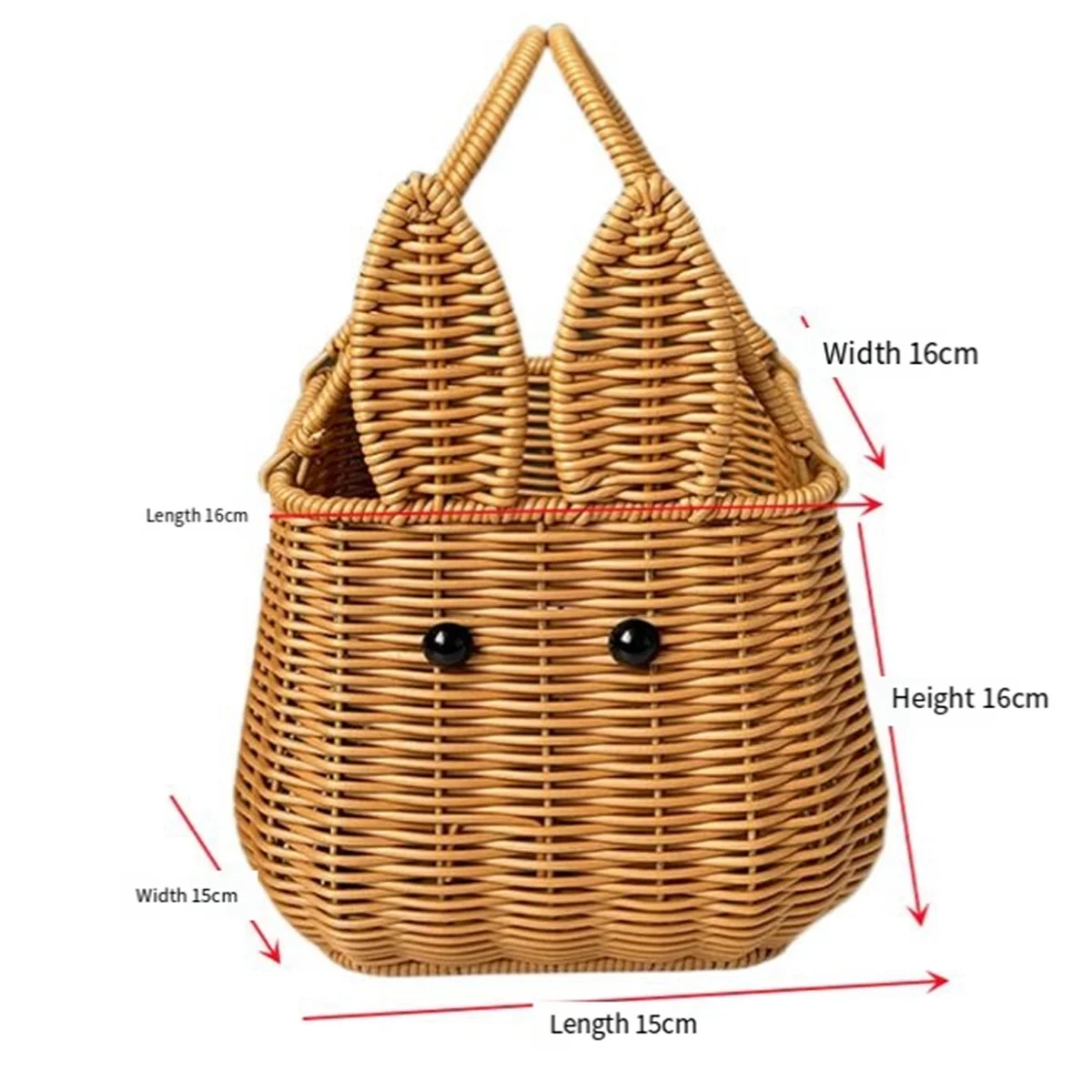 Rabbit Easter Egg Handwoven Gift Basket Picnic Basket Fruit Storage Basket Flower Basket