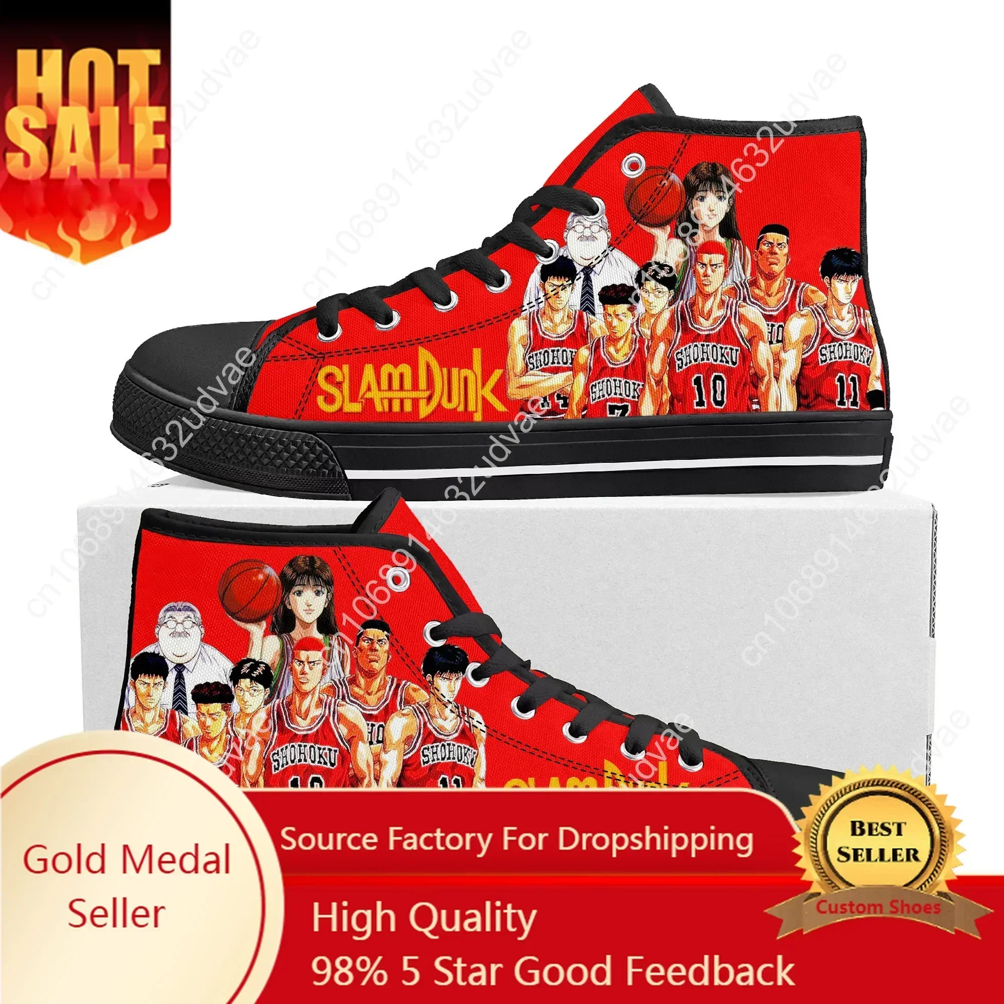 

Anime S-Slams D-Dunk Sakuragi Hanamichi High Top Sneaker Men Women Teenager Canvas Sneaker Casual Couple Shoes Custom Black Shoe