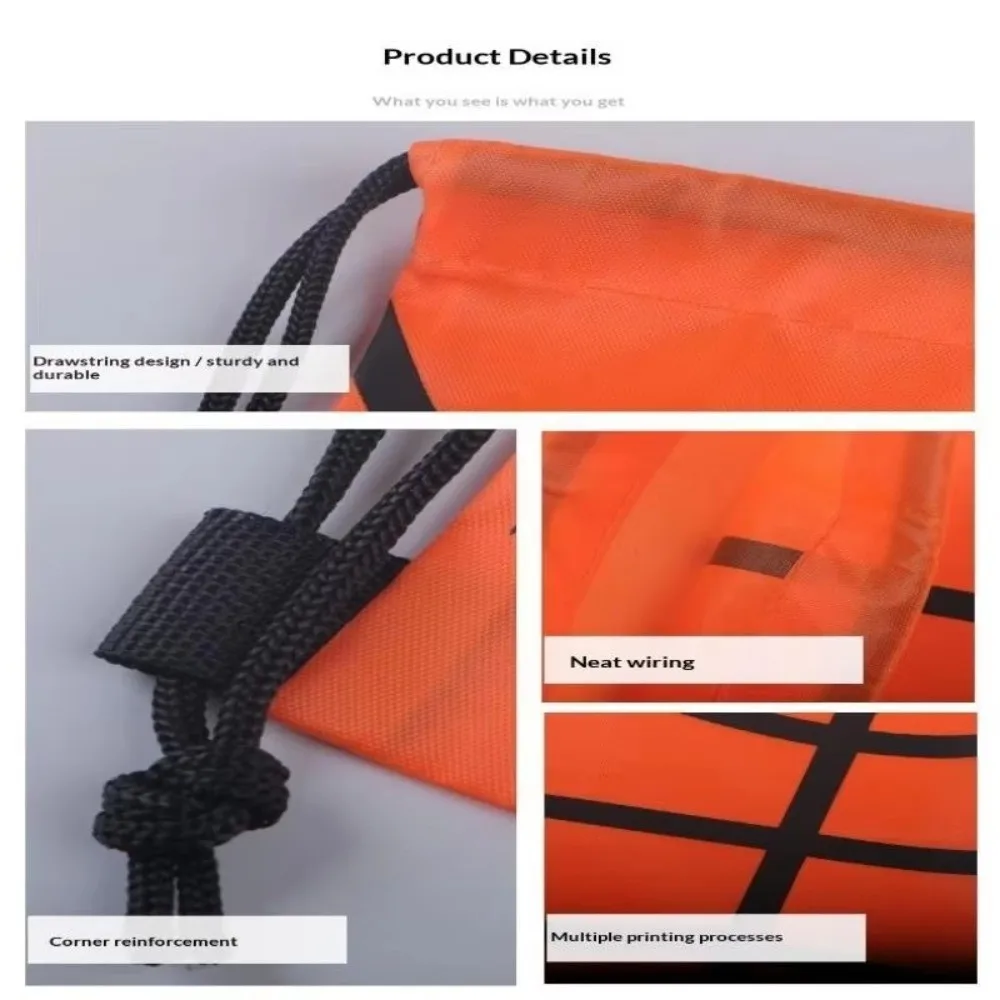 New Polyester Drawstring Backpack Ball Pattern Hand Carry Cinch Sack Multi-Purpose Adjustable Sports Drawstring Bag For Gym