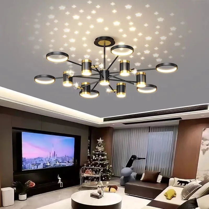 New LED Chandelier Lustre Living Room Bedroom Home Interior Modern Starry Sky Romantic Decor Ceiling Lamp 2024 Lighting Fixture