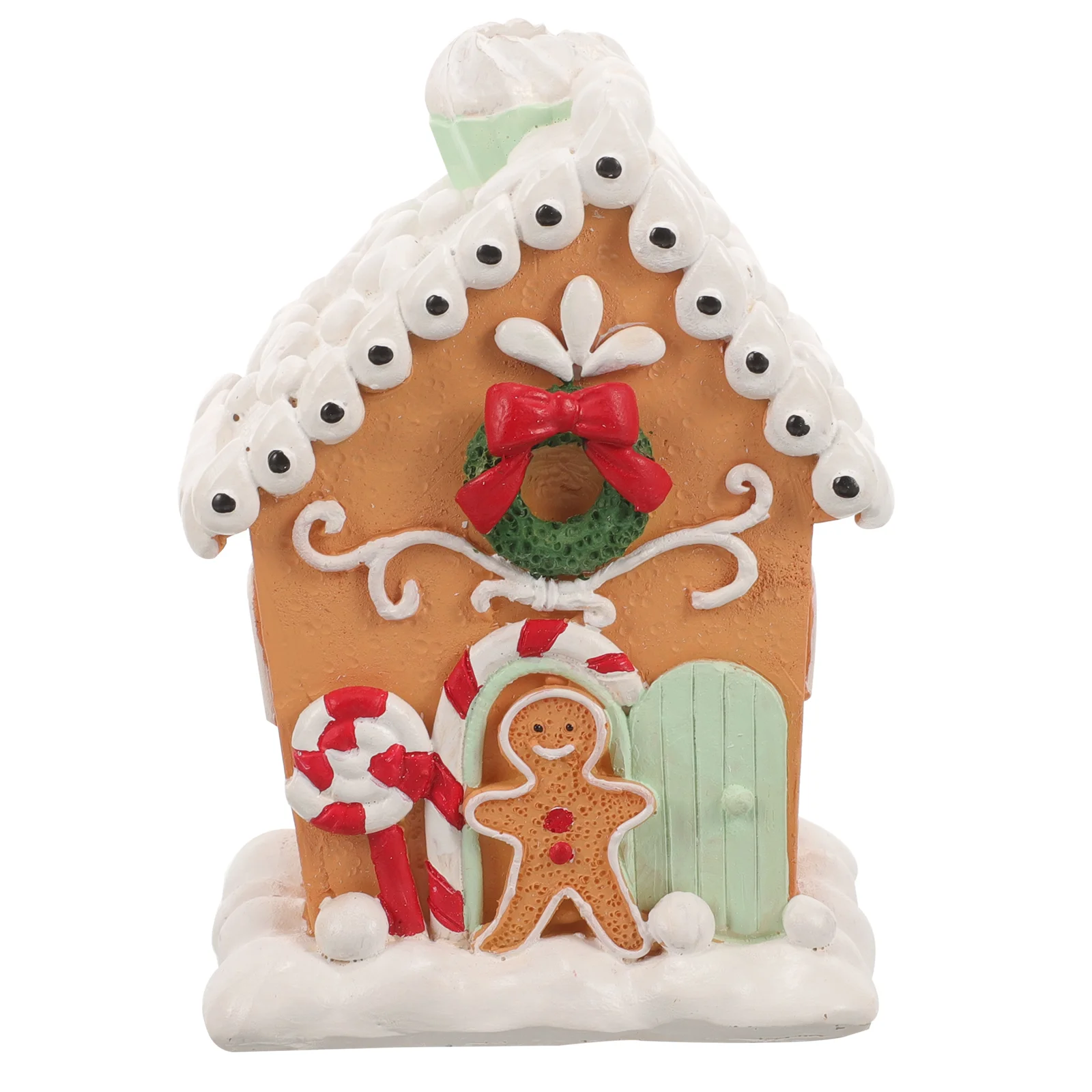 

Gingerbread House Ornament Festival Desktop Adornment Christmas Table Xmas Small Resin Miniature for Decoration