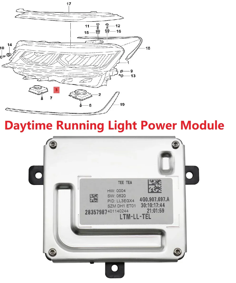For VW Golf MK7 Amarok Caddy SEAT 4G0907397G 4G0 907 697A Power Module Headlight Daytime Running Ballast
