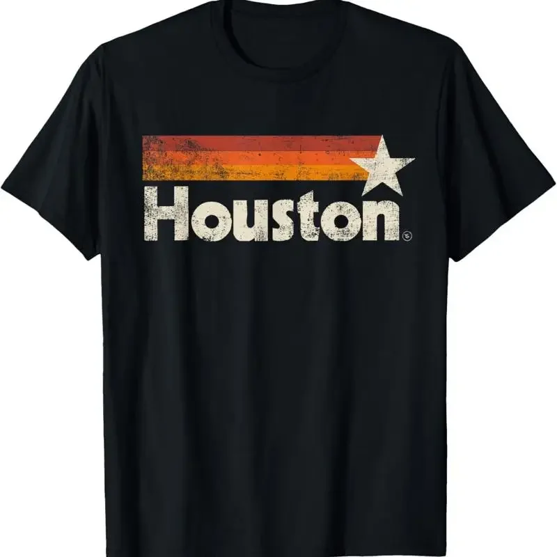 Houston Texas Vintage Stripes Strong Old 70s 80s 90s T Shirt