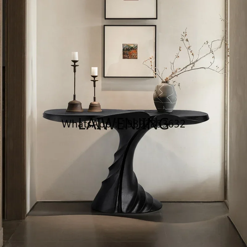 

u18 wabi-sabi wind entrance entrance table strip case against the wall end view table all solid wood entrance table