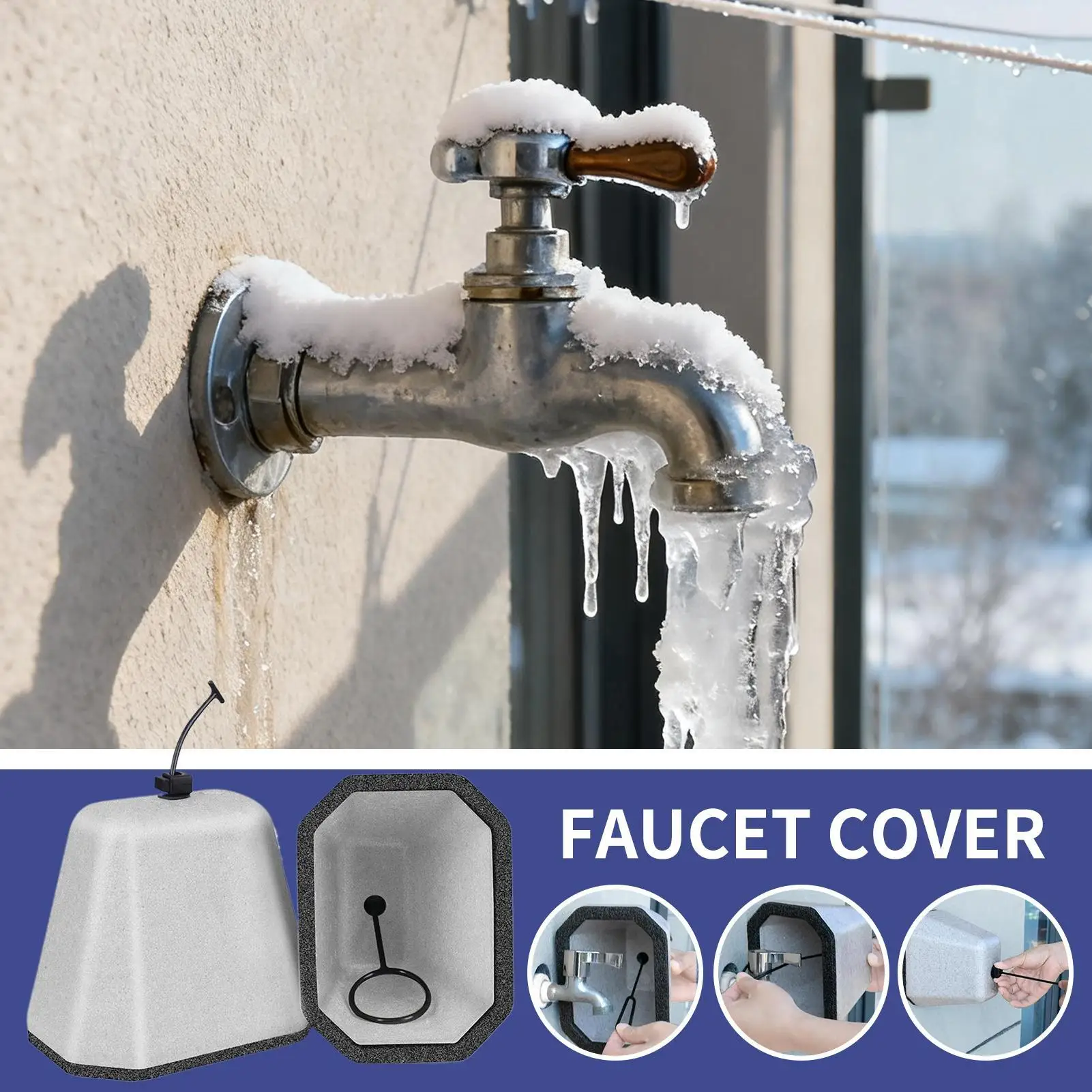 2PCS Outside Faucet Covers Freeze Protection Spigot Hose Bib Covers For Winter For Garden Tap Protection Safety