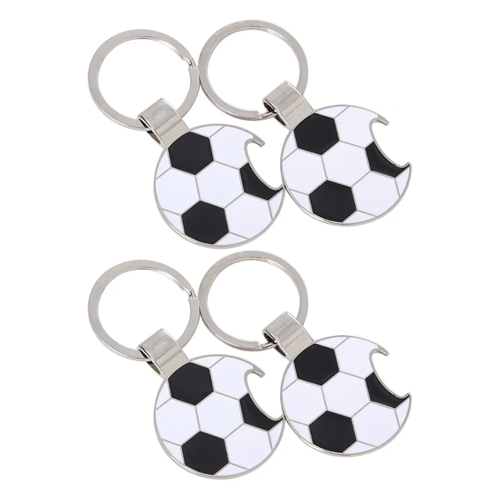 

10 Pcs Metal Football Keychain Bottle Keyring Beer Small Pocket Opener Can Opener Practical for Football