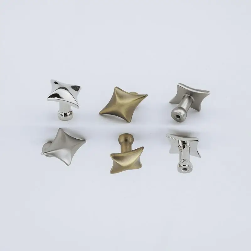 Four Point Star Cabinet Knobs Fashion Minimalist Zinc Alloy Furniture Handles for Drawer Wardrobe Dresser Home DIY Decoration
