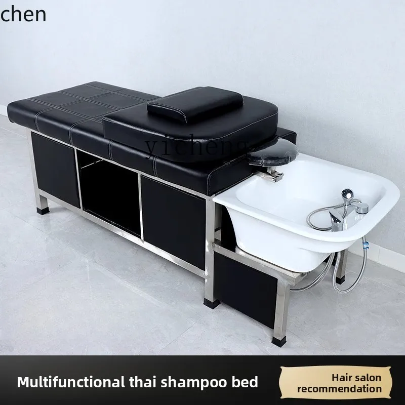 YFY Shampoo Bed Ceramic Basin Barber Shop Flush Bed Hair Salon Special