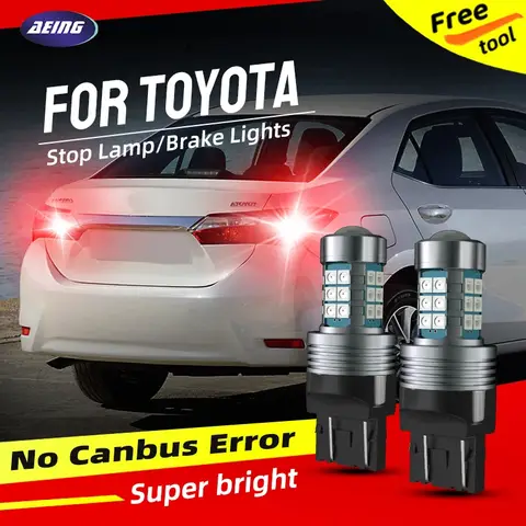 Toyota Avensis Aygo Camry Avalon 4Runner C-HR Corolla E120/140/15/17/180 Fj Cruiser IQ 용 2×자동차 LED 브레이크 스톱 테일 라이트 Blubs