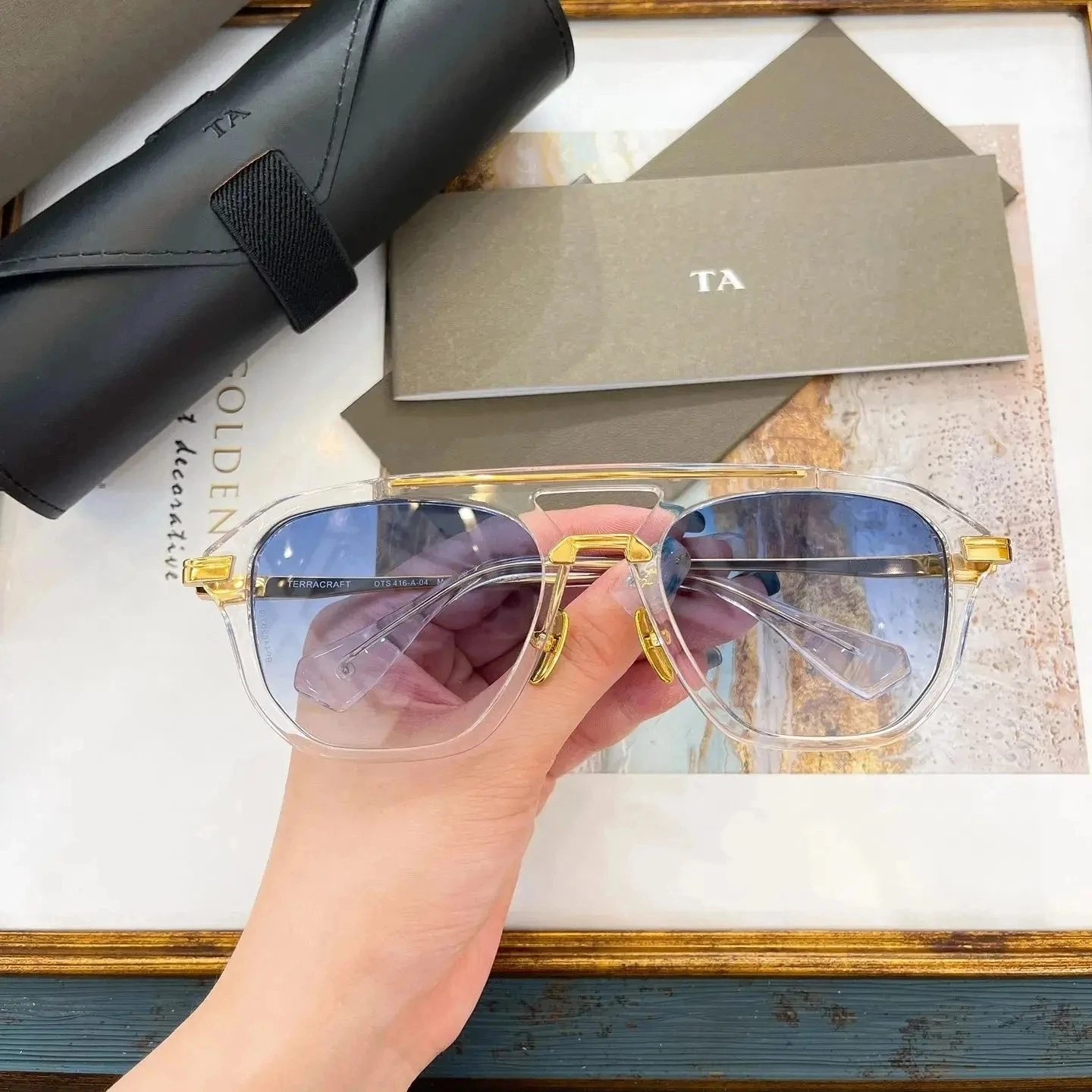 

Original Factory For DIYTA DT TERRACRAFT DTS416-A With Brand Box Gradient UV400 Fashion Alloy+Acetate Frame Men Women Sunglasses