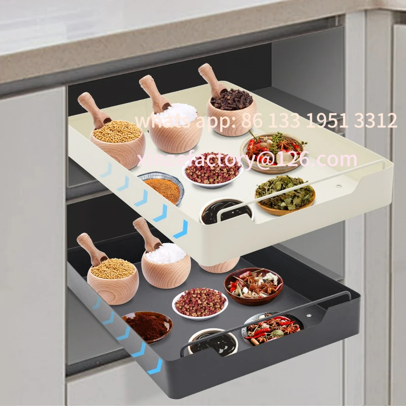 

Customizable Pull-out Cabinet Organizer, Extendable Kitchen Drawer, Telescopic Drawer with Handle for Kitchen Base Cabinet Organ