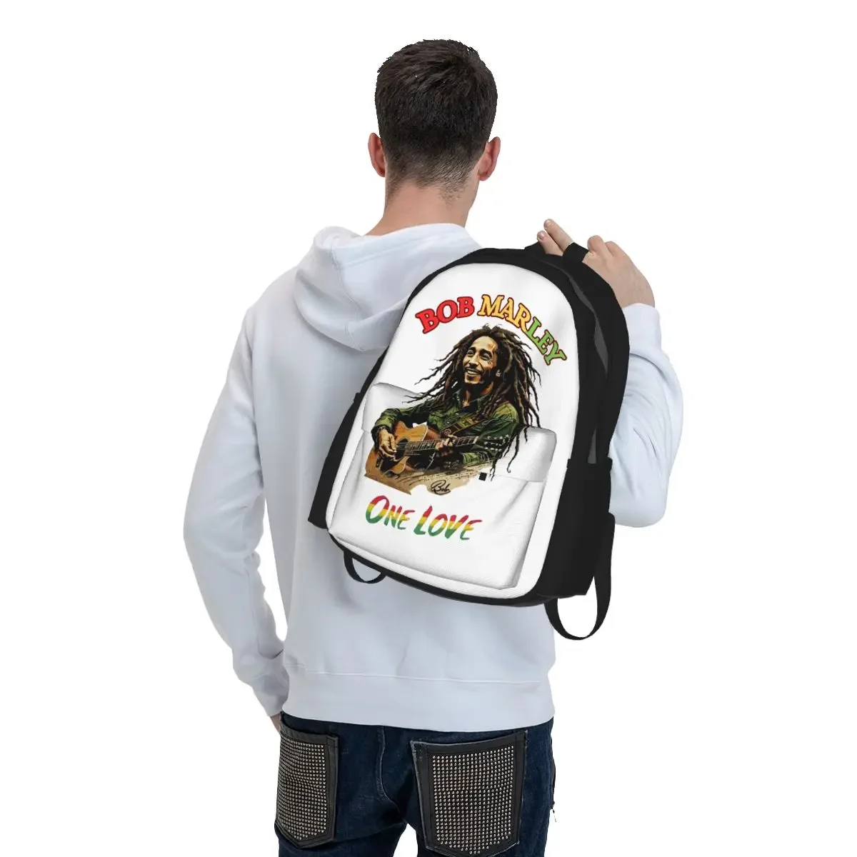 Bob Marley Reggae Backpack Student BookBag Kids School Bag Computer Shoulder Bags for Men Women