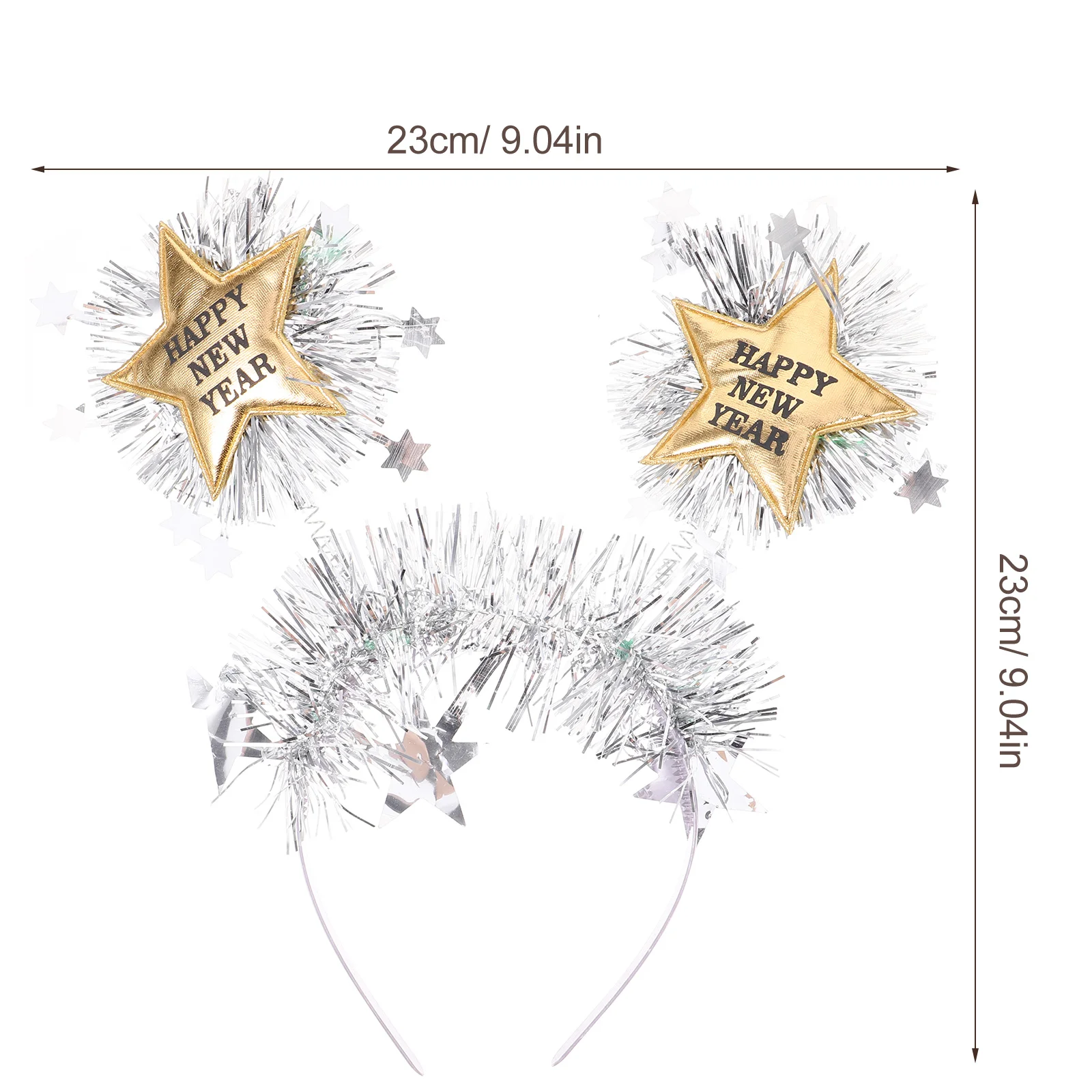 Girl Headbands New Year Party Star Tinsel for Eve Latte Golden Happy Glitter Hair Accessories Women's