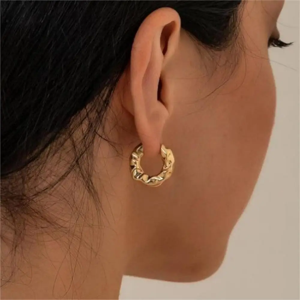 Mariasz Minimalist New Hot Sell Trendy Plated Gold Color Circle Earrings for Women Ear Hoop Earring Classic Jewelry