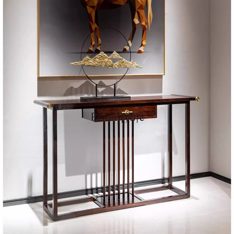 

Simple New Chinese Ebony Entrance Platform Modern Solid Wood Room Cabinet Light Luxury