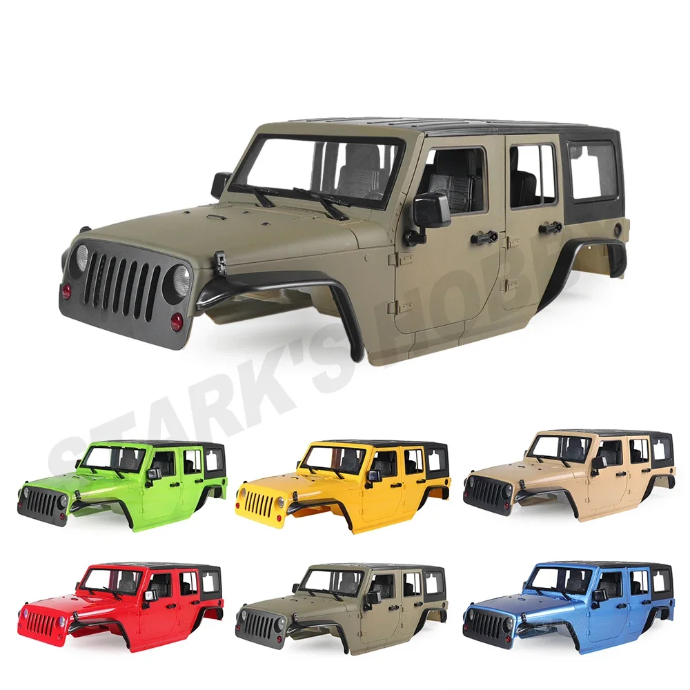 

RC 1/10 Jeep Wrangler JK Rubicon 4 Door Hard Body Shell Kit 313mm Wheelbase for Crawler Cars Axial SCX10 90046 90047 RGT EX86100