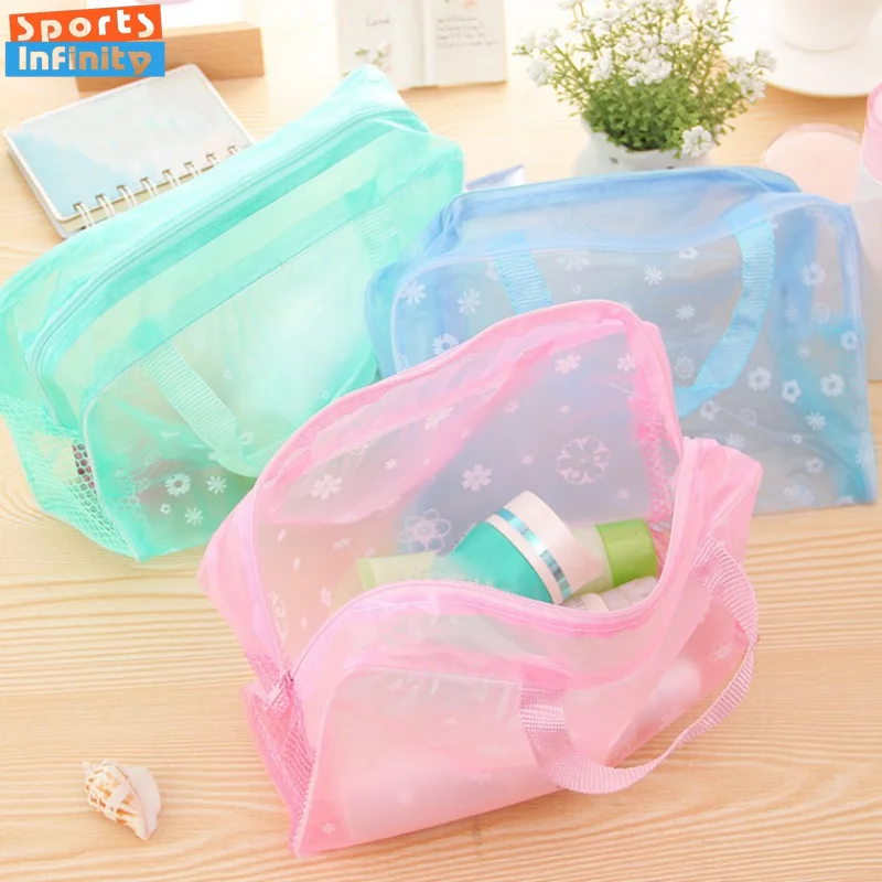 

Color Swimming Bags Sports Travel Bathing Storage Bag Women Floral Transparent Organizer Clear PVC with Phone Pocket for Outdoor