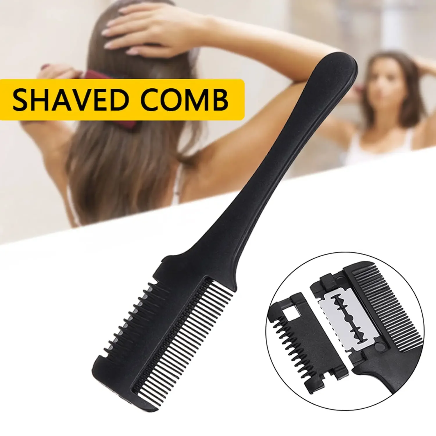 

Barbershop Cut Comb Carbon Hair Brush Handle Brush Razor Blades Double Edge Razor Blade Detachable Styling Tools