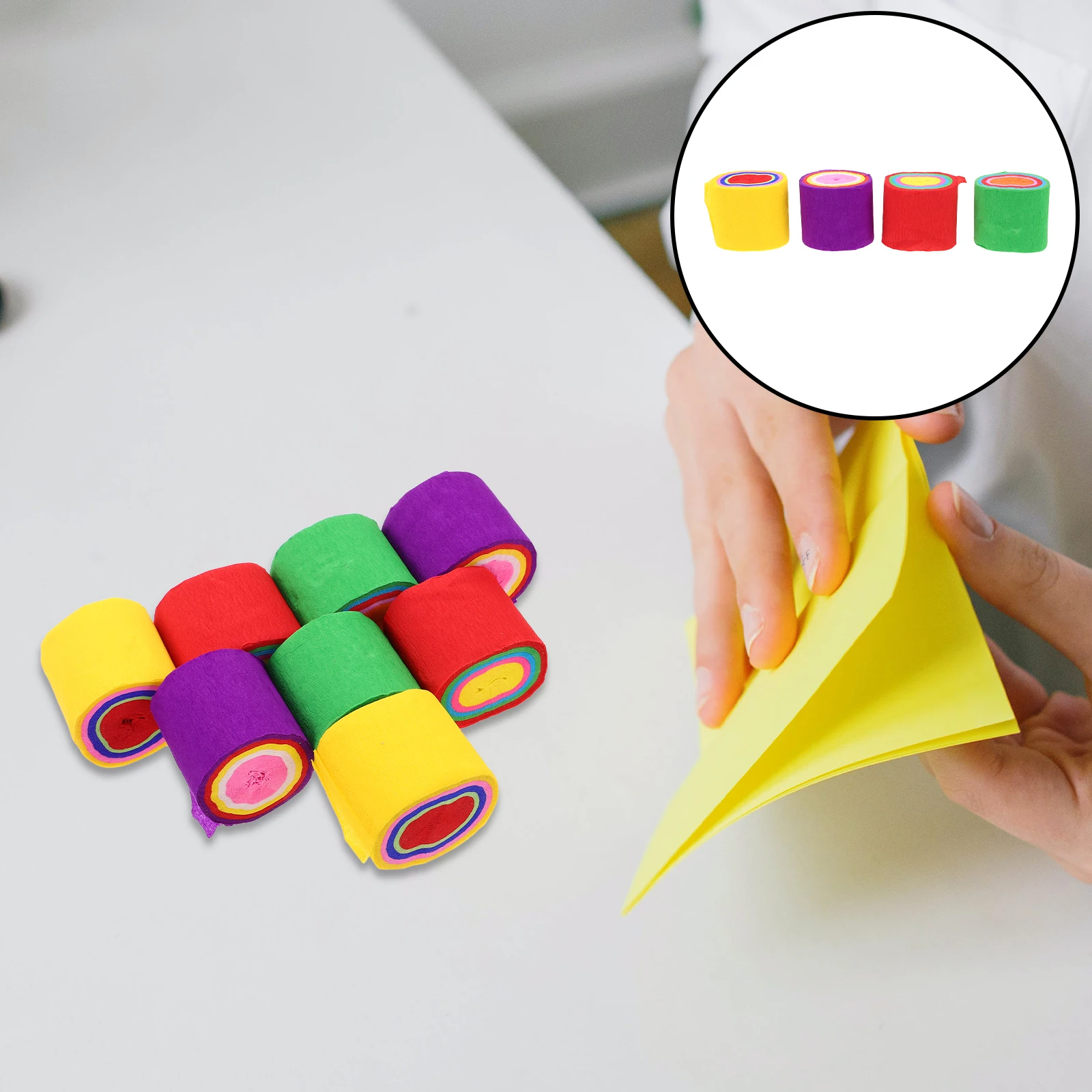 

Colored Paper Crepe Colorful Party Decorations Craft Supplies for Kids Birthday Convenient Ribbon Bulk