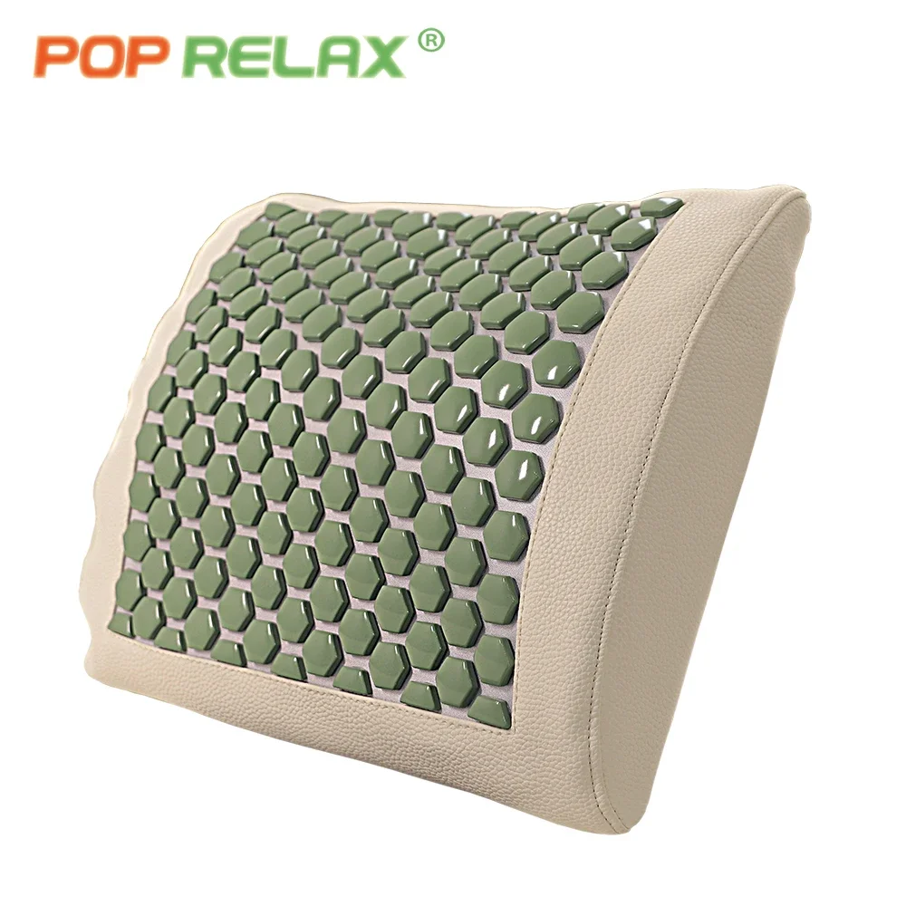 Inflatable Lumbar Traction Acupressure Back Pain Relief Back Seat Cushion Far Infrared Jade Tourmaline Mat