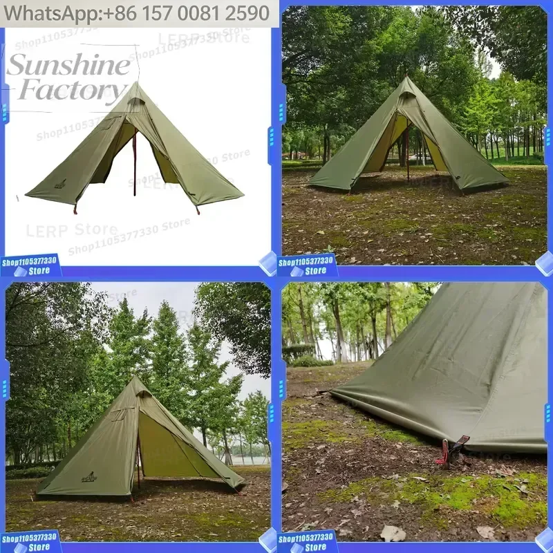 SYLAETO Ultralight Winter Camping Tipi Hot Tent Height Adjustable Stove Sun Shelter Hunting Adventure Hiking Camping
