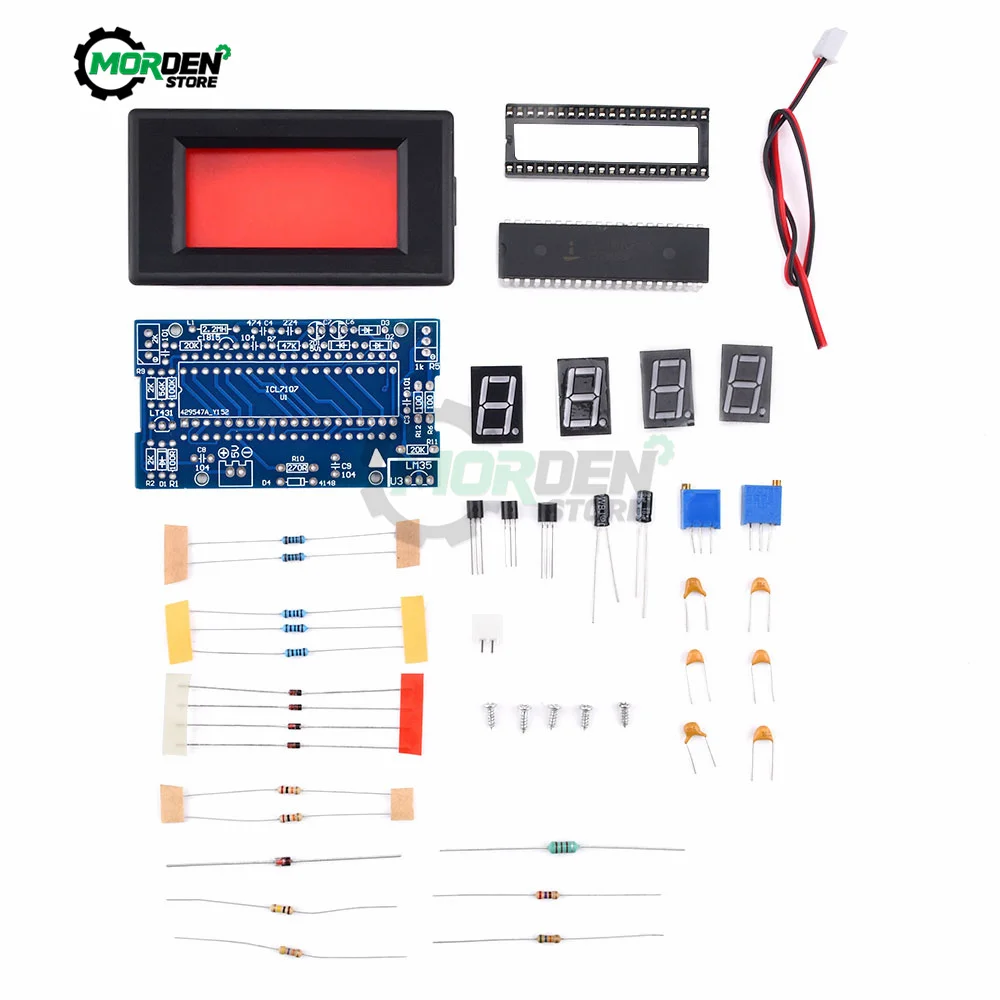 ICL7107 Digital Thermometer Kit DIY Module DC 5V 35mA 70.6x39mm DIY Kits  L69A Measuring Tools for Learning Training Tool