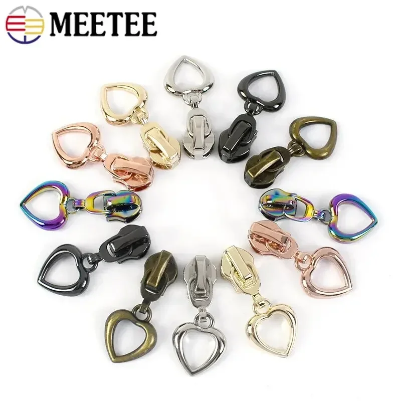 5/10/20/30Pcs 5# Meetee Nylon Slider for Zipper Repair Zippers Puller Closure Replacement Bag Zips Pull Head Zip Accessories