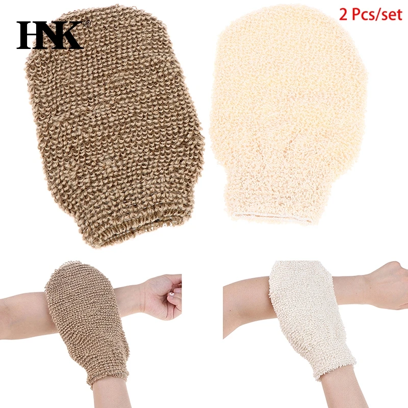 Guantes exfoliantes de 2 piezas para ducha, cepillo corporal para dedos, toalla de baño, manopla exfoliante corporal, espuma para Spa