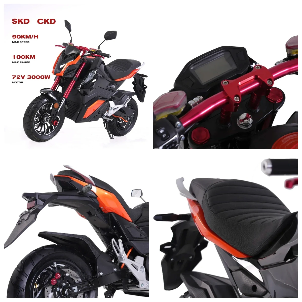 Motocykl Strovan SKD, wysoka niezawodność, wygodne siedzenie, szybki, 72V, 90 km/h, 3000W, motocykl elektryczny dla dorosłych.