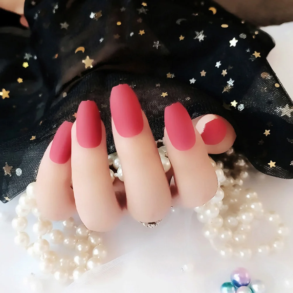 

96Pcs Matte Fake Nail Pieces Chic Artificial Nails DIY Manicure Supplies for Women Fashion Party Supplies Fake Nail Pieces