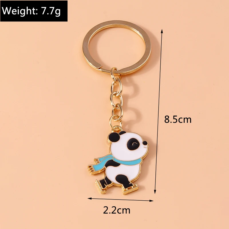 Niedliche Emaille Panda Schlüssel bund Katze Schlüssel ring Anhänger für Auto Schlüssel halter Frauen Mädchen Handtasche Zubehör DIY Schmuck Geschenke – Detail 14