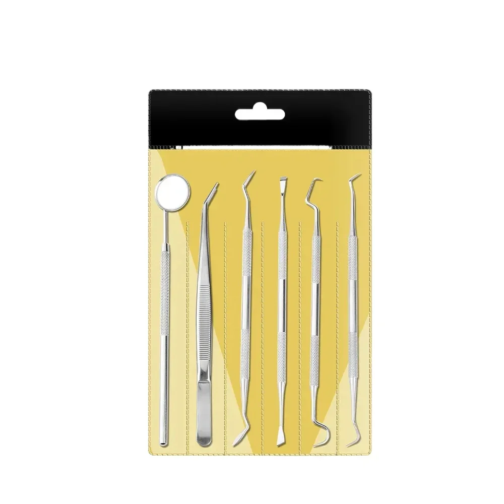 Dentals tools 6 pieces a set of dentals stones removers Oral artifacts removals mirrors calculus teeth cleaning dentals 1 set