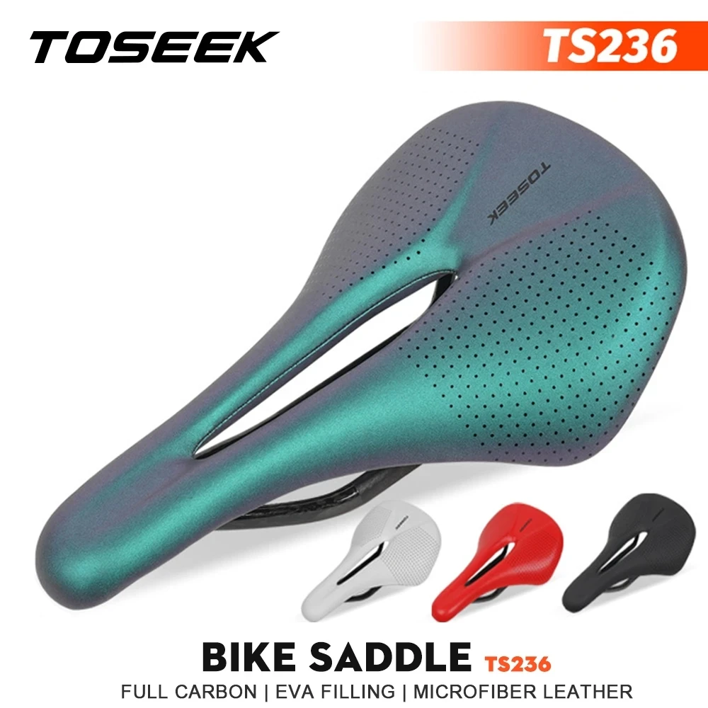 

TOSEEK MTB Road Bicycle Full Carbon Seat Bike Saddle EVA Material Mountain Bike Bicycle Products Accessories For Road MTB Racing