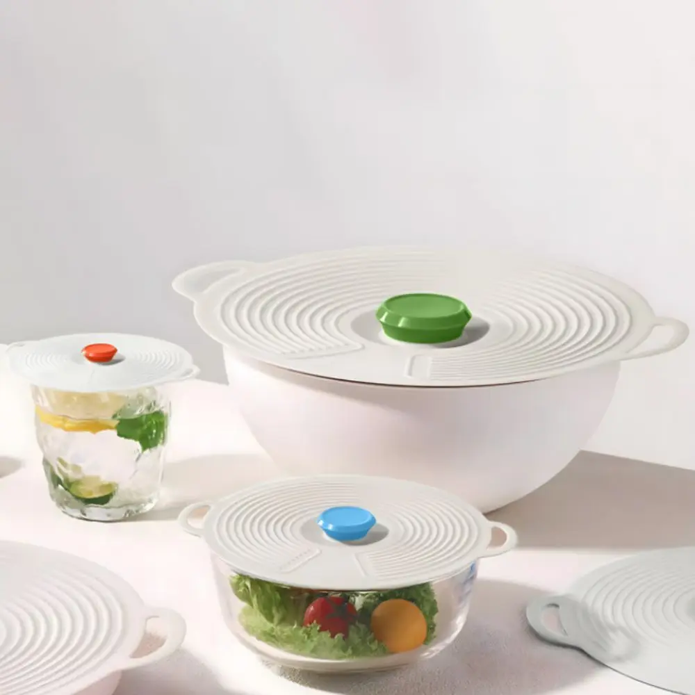 

3pcs Silicone Cooking Pan Lid Reusable Splash-proof Fresh-keeping Cover Universal Different Sizes Microwave Splatter Cover Dish