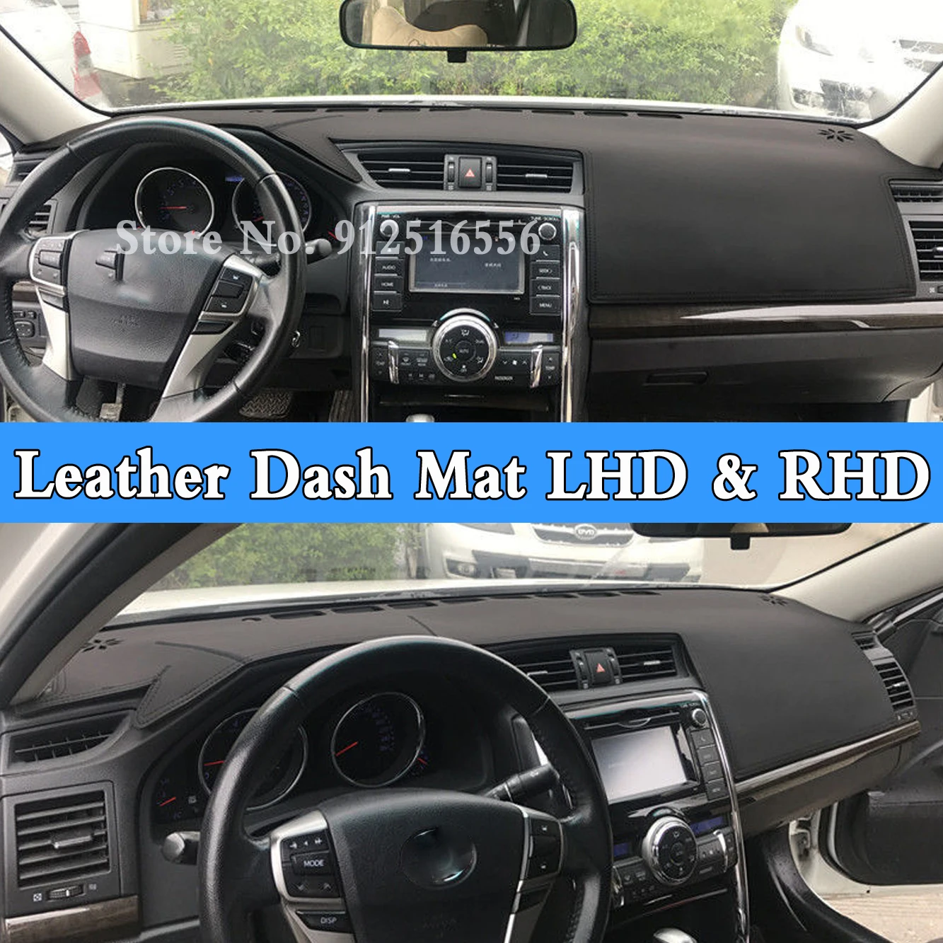 

Car Accessories Leather Dashmat Dash Mat Pad Dashboard Cover Carpet Sunshade For Toyota Mark X 250G X130 130 Grx130 2010 - 2022