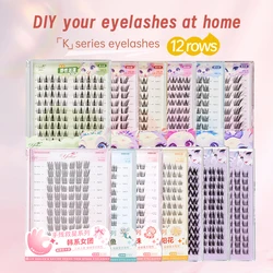 Yelix DIY Cluster Lashes Natural Eyelash Extension Volume Individual Lashes Mixed Tray Lashes Cluster Natural Eyelashes Makeup